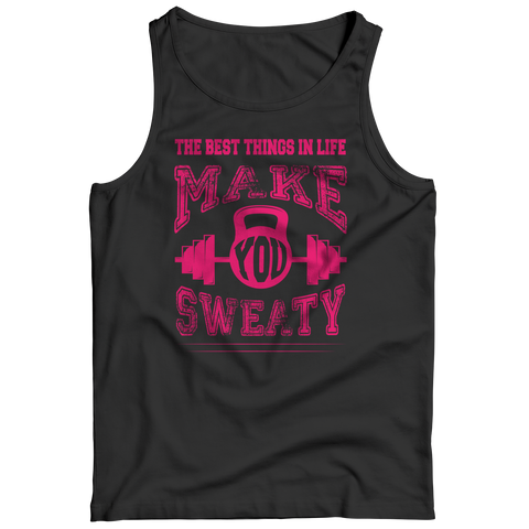 The Best Things In Life Make You Sweaty tanktopIntroducing The Best Things In Life Make You Sweaty, the perfect blend of style and performance! This lightweight and breathable top is designed for all fitness actiTank TopslinglyMy StoreLife Make