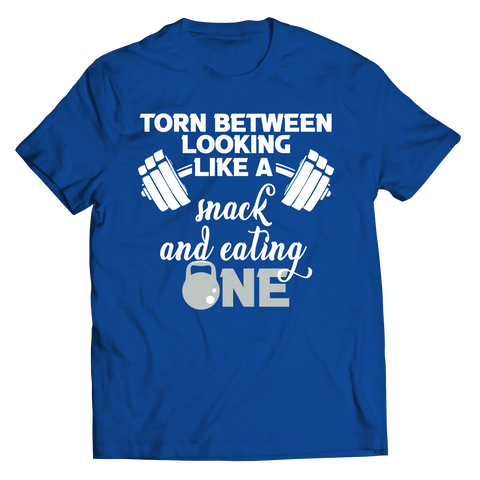 Torn Between Looking Like A Snack And Eating OneIntroducing Torn Between Looking Like A Snack And Eating One Unisex Shirt - the ultimate fitness apparel for anyone looking to reach their goals! This stylish unisexUnisex ShirtslinglyMy StoreTorn